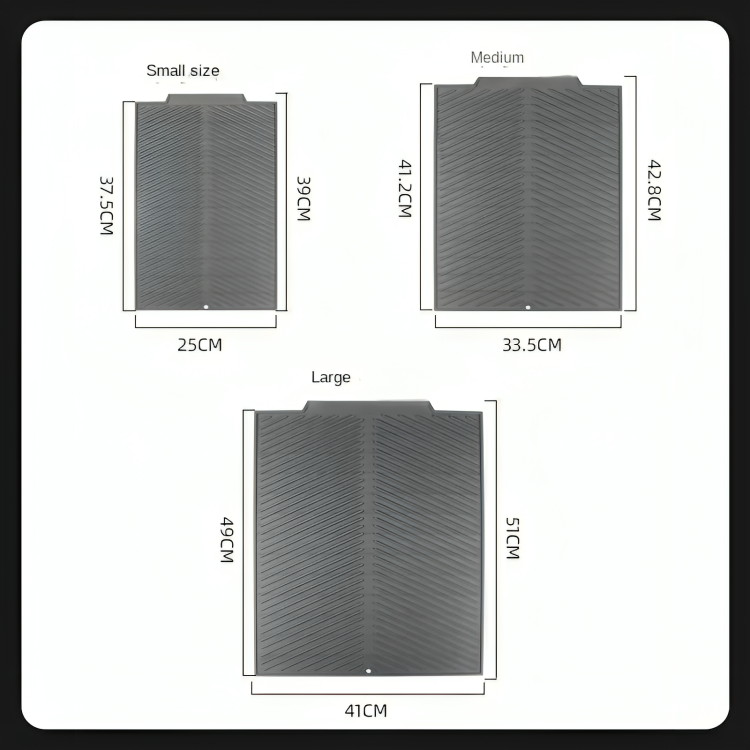 NON-SLIP SILICONE DISH DRAIN MAT