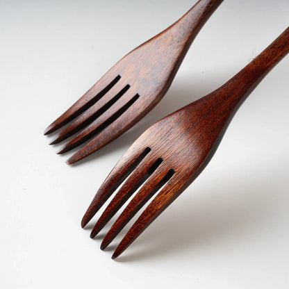 WOODEN SPOON & FORK SET (ECO-FRIENDLY)