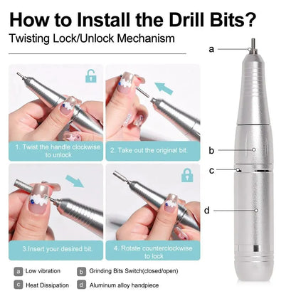 RECHARGEABLE ELECTRIC NAIL DRILL