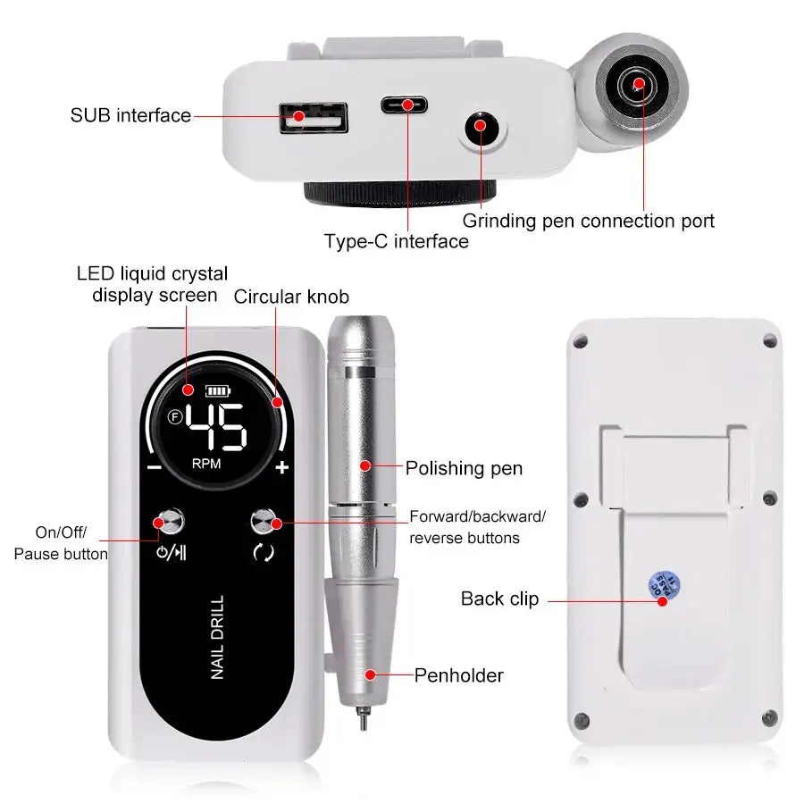 RECHARGEABLE ELECTRIC NAIL DRILL