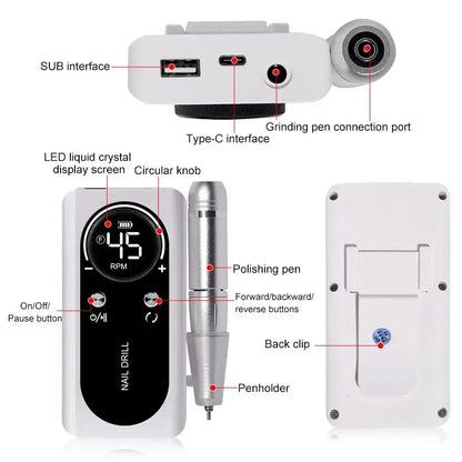 RECHARGEABLE ELECTRIC NAIL DRILL