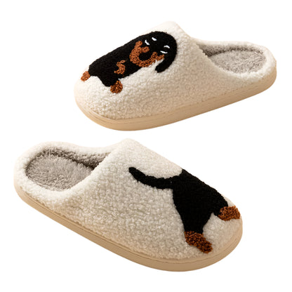 DACHSHUND EMBROIDERY COTTON SLIPPERS