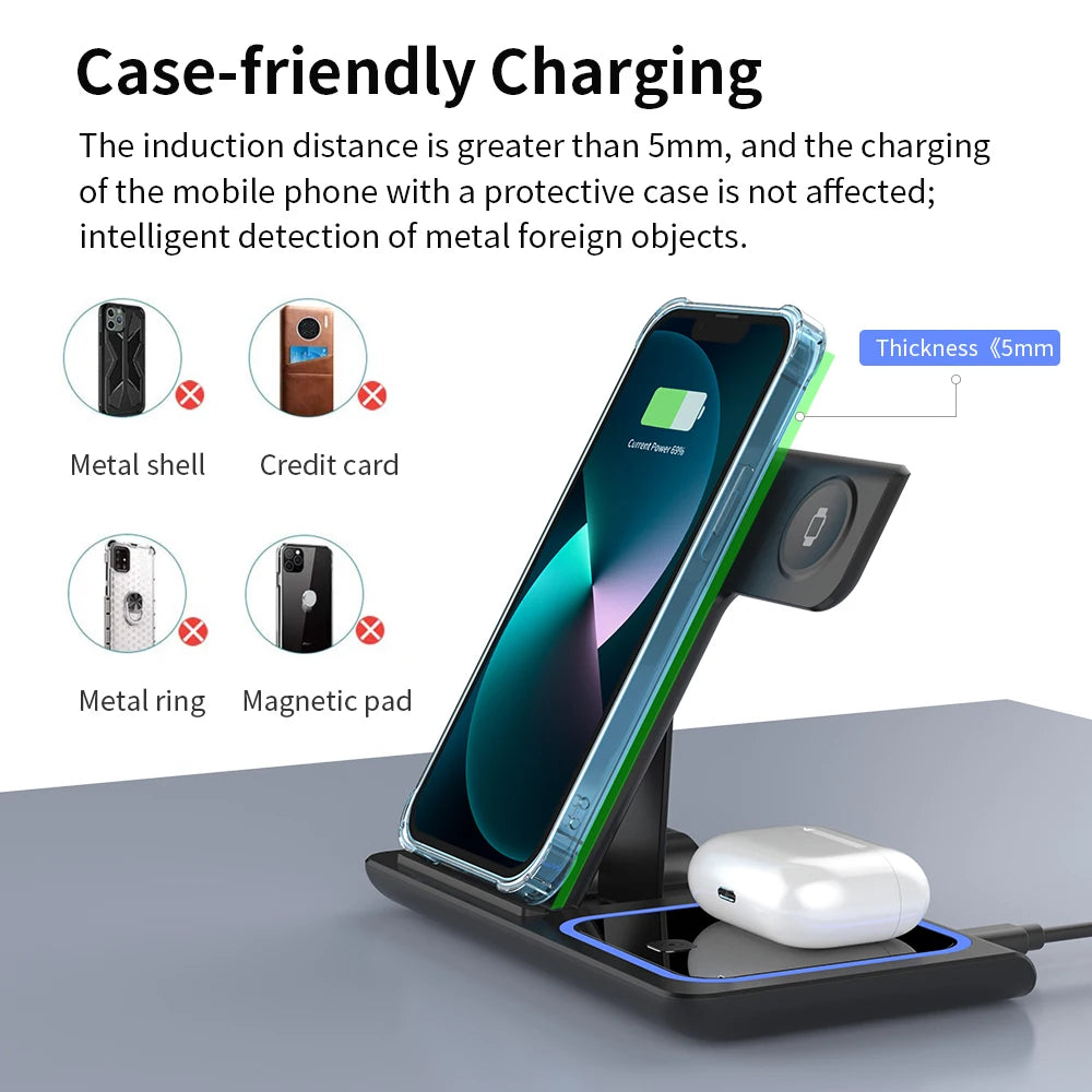 3-in-1 FAST WIRELESS CHARGING STAND