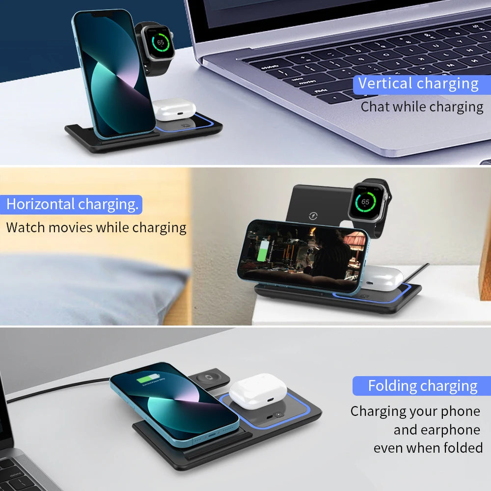 3-in-1 FAST WIRELESS CHARGING STAND