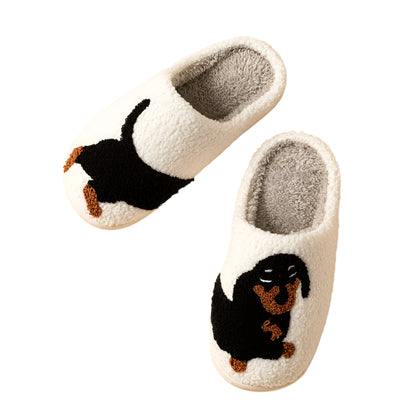 DACHSHUND EMBROIDERY COTTON SLIPPERS