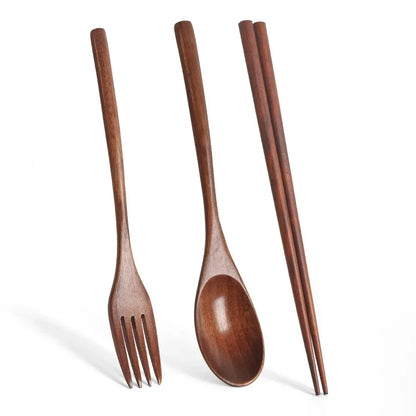 WOODEN SPOON & FORK SET (ECO-FRIENDLY)