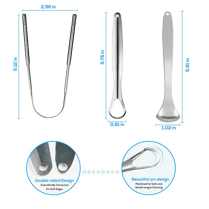 STAINLESS STEEL TONGUE SCRAPER