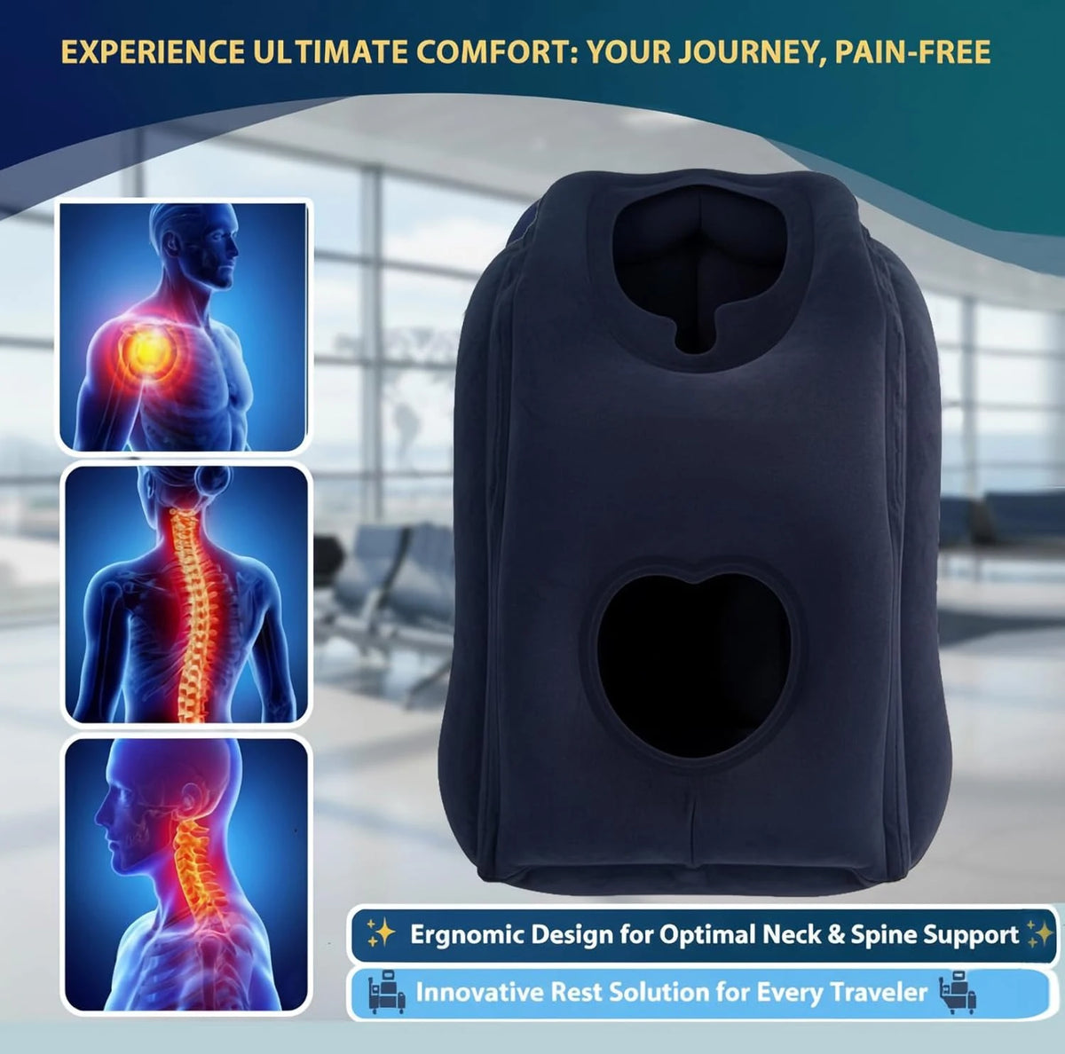 Inflatable Travel Neck Support Pillow