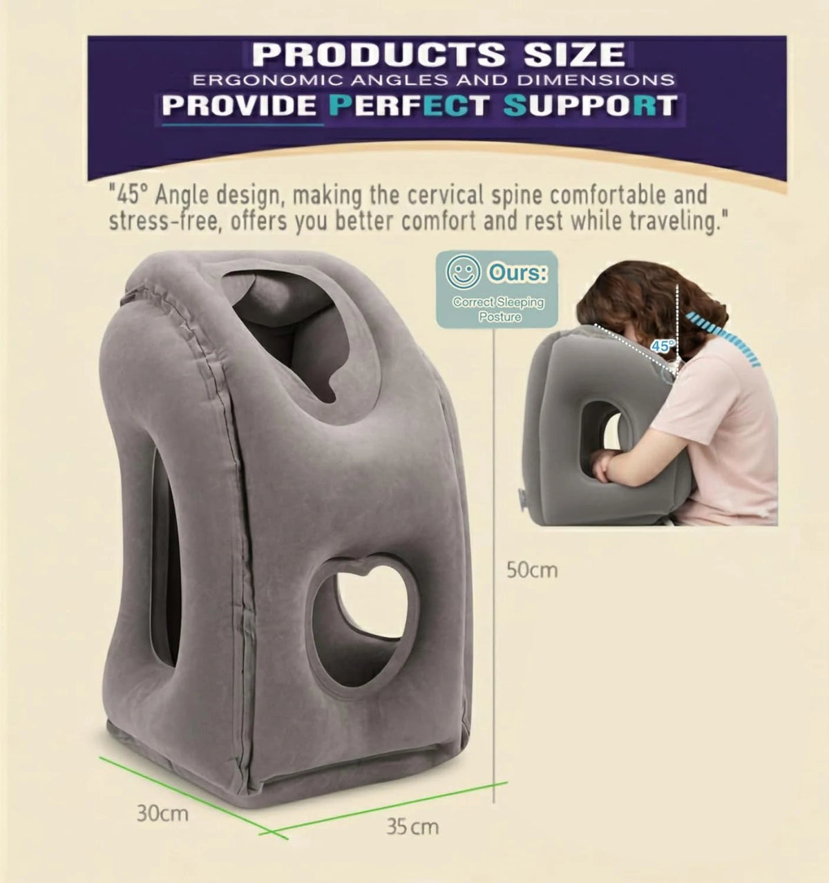Inflatable Travel Neck Support Pillow
